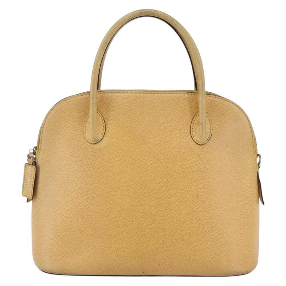 CELINE Hand Bag Leather 2way Yellow Gold Auth bs29816 - Picture 13 of 16